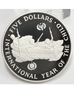 Solomon Islands 1983 $5 Dollars silver coin GEM MIRROR CAMEO PROOF