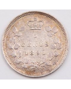 1891 Canada 5 cents EF+