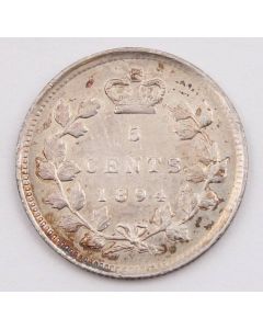 1894 Canada 5 cents EF+