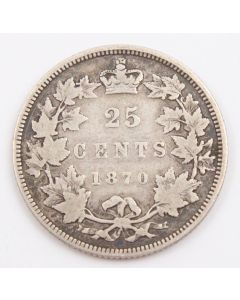1874H Canada 25 cents G/VG