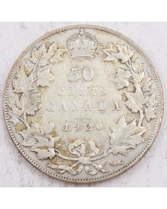 1920 Canada 50 cents F+
