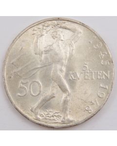 1948 Slovakia 50 Korun silver coin Choice UNC