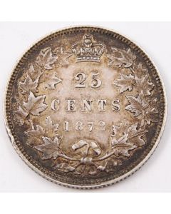 1872H Canada 25 cents Large High Closed 2  EF