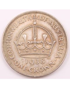 1938 Australia silver Crown EF+