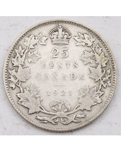 1921 Canada 25 cents VG