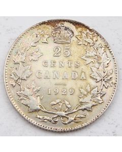 1929 Canada 25 cents VF+