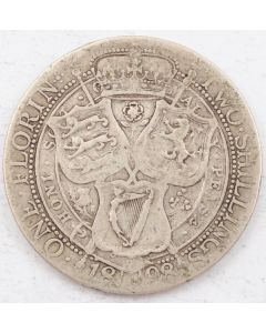 1898 Great Britain silver Florin circulated
