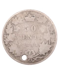 1881H Canada 50 cents AG details hole