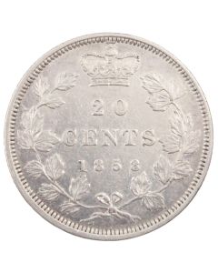1858 Canada 20 cents a/EF