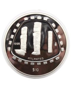 1998 5 oz Mexico $10 Atlantes 5 ounce .999 silver coin Proof