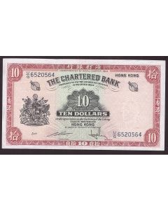 Hong Kong Chartered Bank $10 ND1962-1970 P-70c U/G6520564 EF