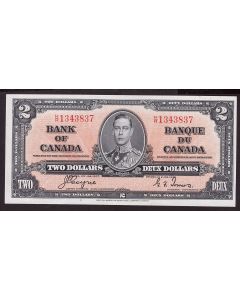 1937 Canada $2 banknote Coyne Towers K/R1343837 BC-22c Choice UNC EPQ