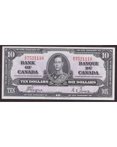 1937 Canada $10 banknote Coyne Towers Z/D7521110 Choice EF/AU EPQ