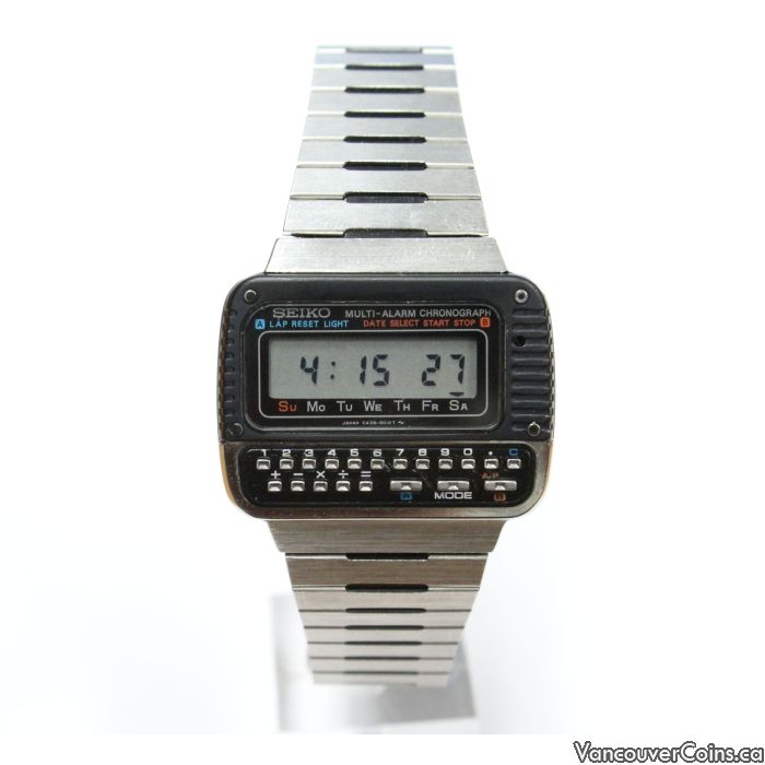 Rare Seiko C439-5010 Calculator Multi Alarm Chronograph