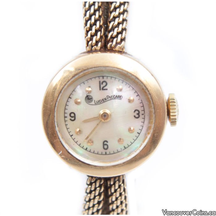 Lucien Piccard 14K gold Ladies watch with 14K inch bracelet