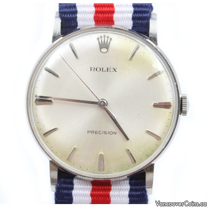 Rolex Precision 9829 Vintage Mens Stainless Steel Watch