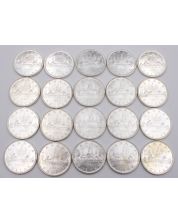 20X 1965 Canada Small Beads Blunt 5 Type 2 silver dollars Uncirculated or better