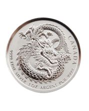 2018 Canada 1 Oz Silver Lunar Dragon Coin – $5 Dollars, .9999 Fine Silver