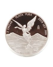 2019 Mexico 2 Oz Silver Proof Libertad Coin – In Original Capsule