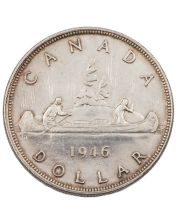 1946 Canada silver $1 dollar nice EF+