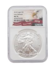 2018 American Silver Eagle MS70 NGC Early Releases | 1 oz .999 Fine Silver Coin - Bald Eagle Label