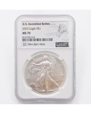2023 American Silver Eagle MS70 NGC U.S. Invention Series Fiber Optic Cable Label 