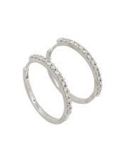 10K White Gold 0.56ct Brilliant cut Diamond Hoop Earrings Hinged I2–I3 