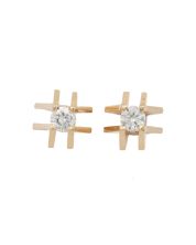 14K Yellow Gold 0.32ct Round Brilliant Diamond Stud Earrings VS-SI