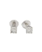 14K White Gold 0.25ct Round Brilliant Cut Diamond Stud Earrings Threaded Backs 