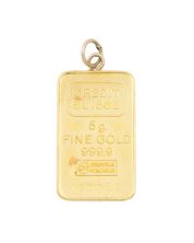 Credit Suisse 5 Gram Gold Bar Pendant 999.9 Fine Serial #128529 Soldered Bail