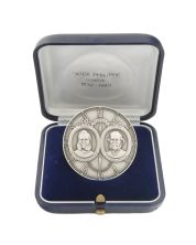 Patek Philippe 150th Anniversary Silver Medallion (1839–1989) by Huguenin S.A.