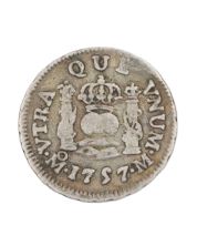 1757 Mexico 1 Real silver coin circulated