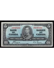 1937 Canada $5 banknote Coyne Towers X/C 6845241 Choice EF+
