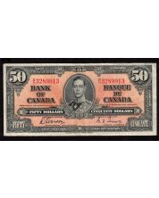 1937 Canada $50 banknote Gordon Towers B/H 4545280 VF