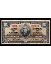 1937 Canada $100 banknote Gordon Towers B/J 1557413 VF
