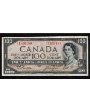 1954 Canada $100 devils face banknote  Beattie Coyne  A/J 1850189 VF