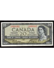 1954 Canada $20 devils face banknote Beattie Coyne C/E 0868392 VF+