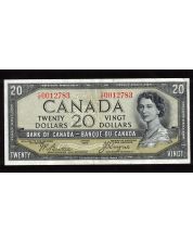 1954 Canada $20 devils face banknote Beattie Coyne C/E 0012783 VF/EF