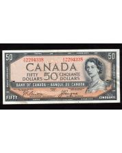 1954 Canada $50 devils face banknote Beattie Coyne A/H 2294338 EF/AU