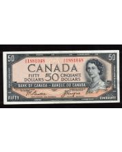 1954 Canada $50 devils face note Beattie Coyne A/H 1881048 Choice AU/UNC