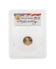 2010-W $5 Gold Eagle PCGS PR69DCAM Michael Reagan Ronald Reagan Legacy 1/10 oz