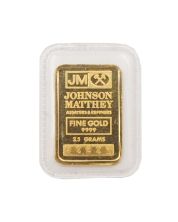 Johnson Matthey 2.5 Gram Gold Bar Sealed .9999 Fine JM Logo Vintage Bullion