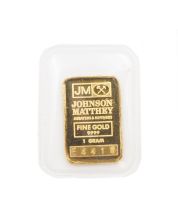 Johnson Matthey 1 Gram Gold Bar Sealed .9999 Fine JM Logo Vintage Bullion