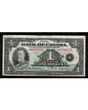 1935 Canada $1 dollar banknote A4190228 Error cut out of register VF+
