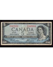 1954 Canada $5 devils face banknote Beattie Coyne I/C3425881 FINE