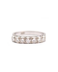 18K White Gold Ladies Diamond Ring 0.56ctw 7x Round Brilliant SI1-SI2 Size 6 