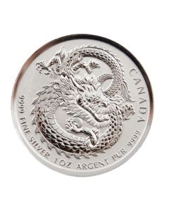 2018 Canada 1 Oz Silver Lunar Dragon Coin – $5 Dollars, .9999 Fine Silver