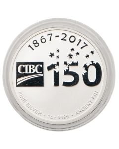 2017 CIBC 150th Anniversary 1 oz .9999 Fine Silver Commemorative Coin with Original Box