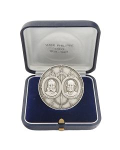 Patek Philippe 150th Anniversary Silver Medallion (1839–1989) by Huguenin S.A.