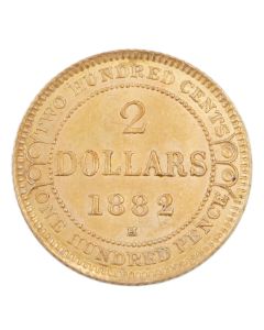 1882H Newfoundland $2 gold coin nice original AU/UNC